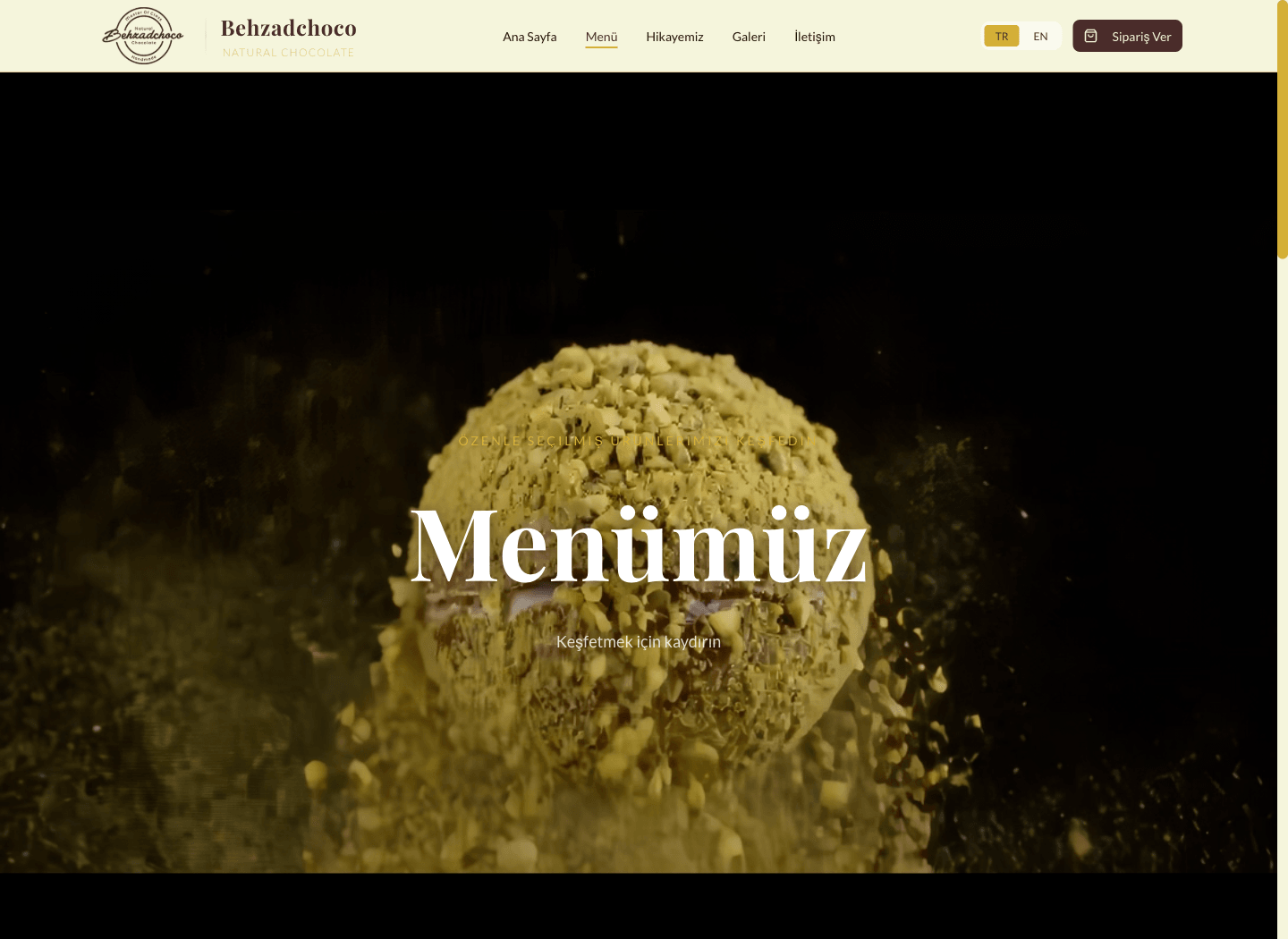 Behzadchoco menu opening screen.